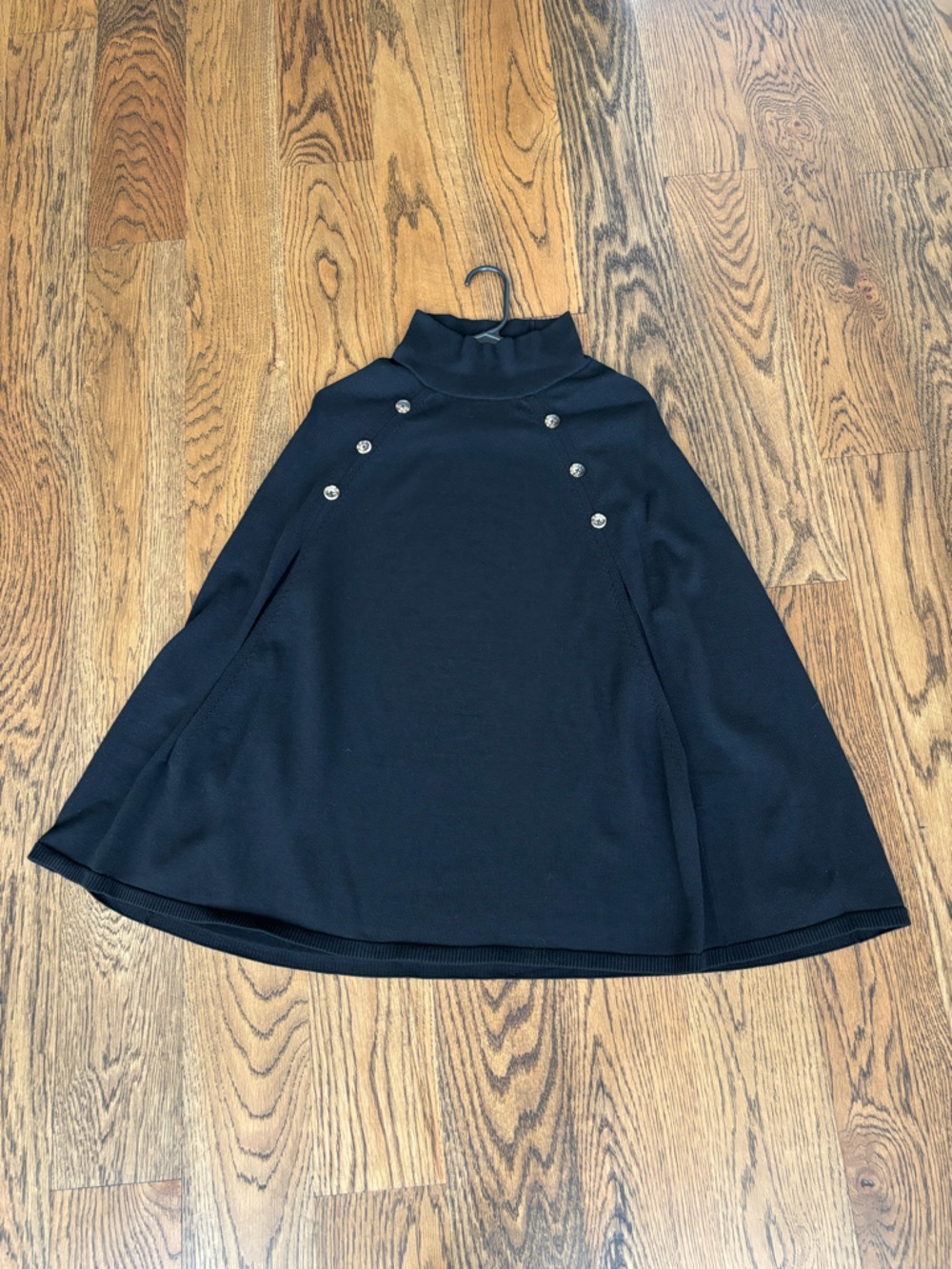 Ann Taylor Black Circle Skirt with Decorative Buttons